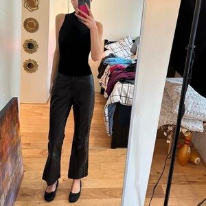 Harley-Davidson Black Leather Flare Pants